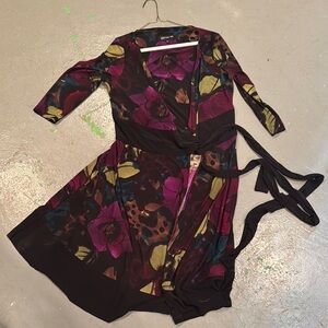 Floral Wrap Dress with Belt jones new york